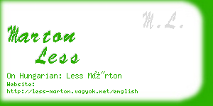 marton less business card